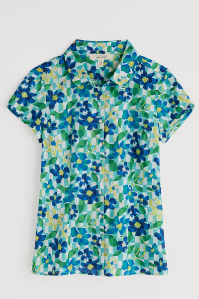 Seasalt Rushmaker Shirt in Picnic Floral Chalk