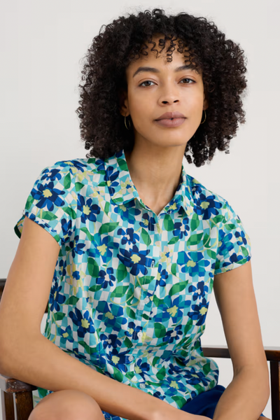 Seasalt Rushmaker Shirt in Picnic Floral Chalk