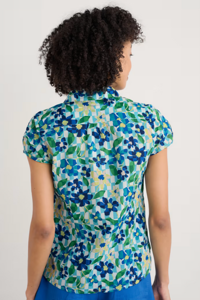 Seasalt Rushmaker Shirt in Picnic Floral Chalk