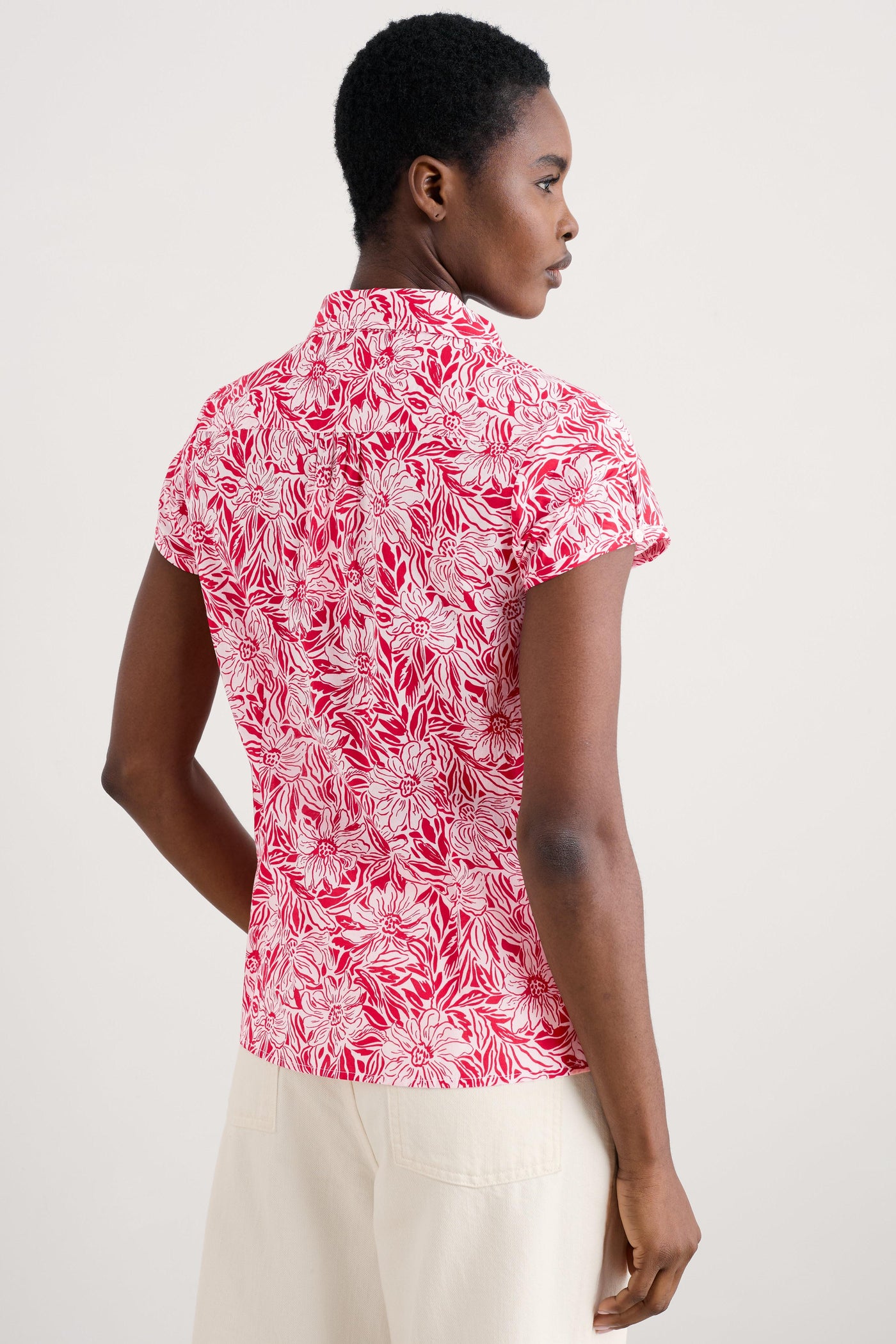 Seasalt Rushmaker Shirt in Stream Flower Scarlet