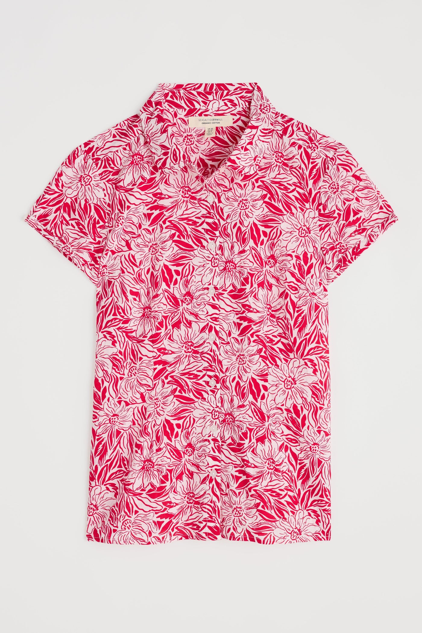 Seasalt Rushmaker Shirt in Stream Flower Scarlet