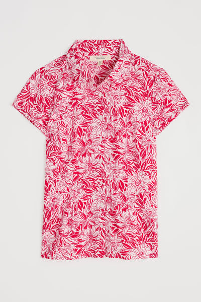 Seasalt Rushmaker Shirt in Stream Flower Scarlet