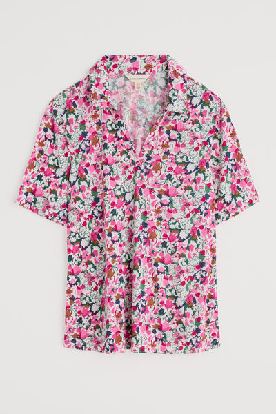 Seasalt Misty Sky Shirt in Blossom Sketch Chalk on a white background.