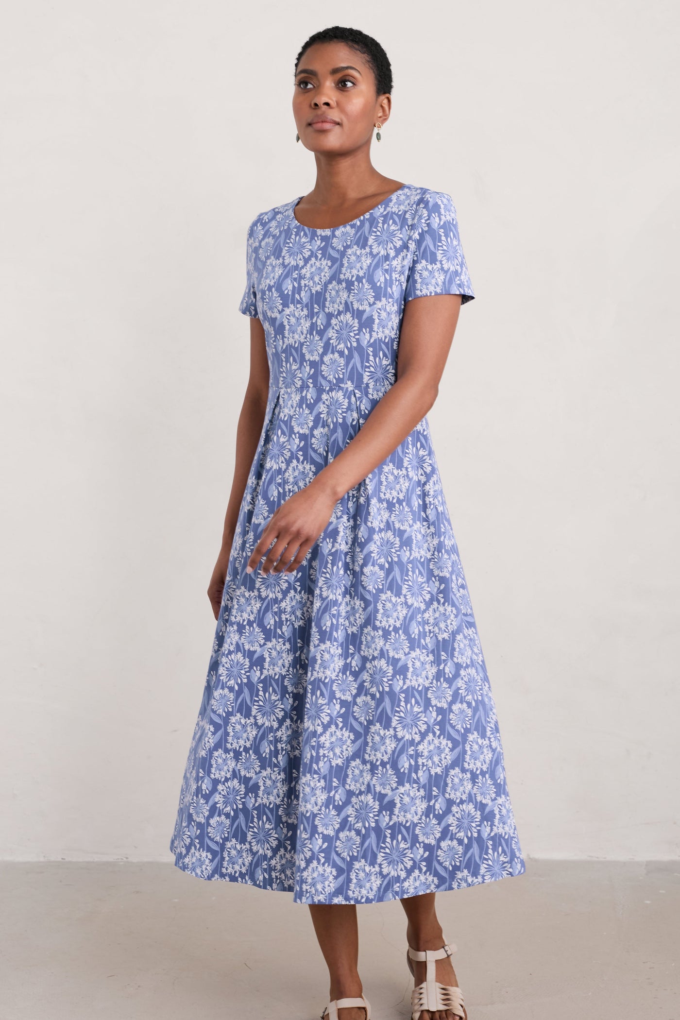 Seasalt S/S Veronica Dress- Agapanthus Lino Lupin-Womens-Ohh! By Gum - Shop Sustainable