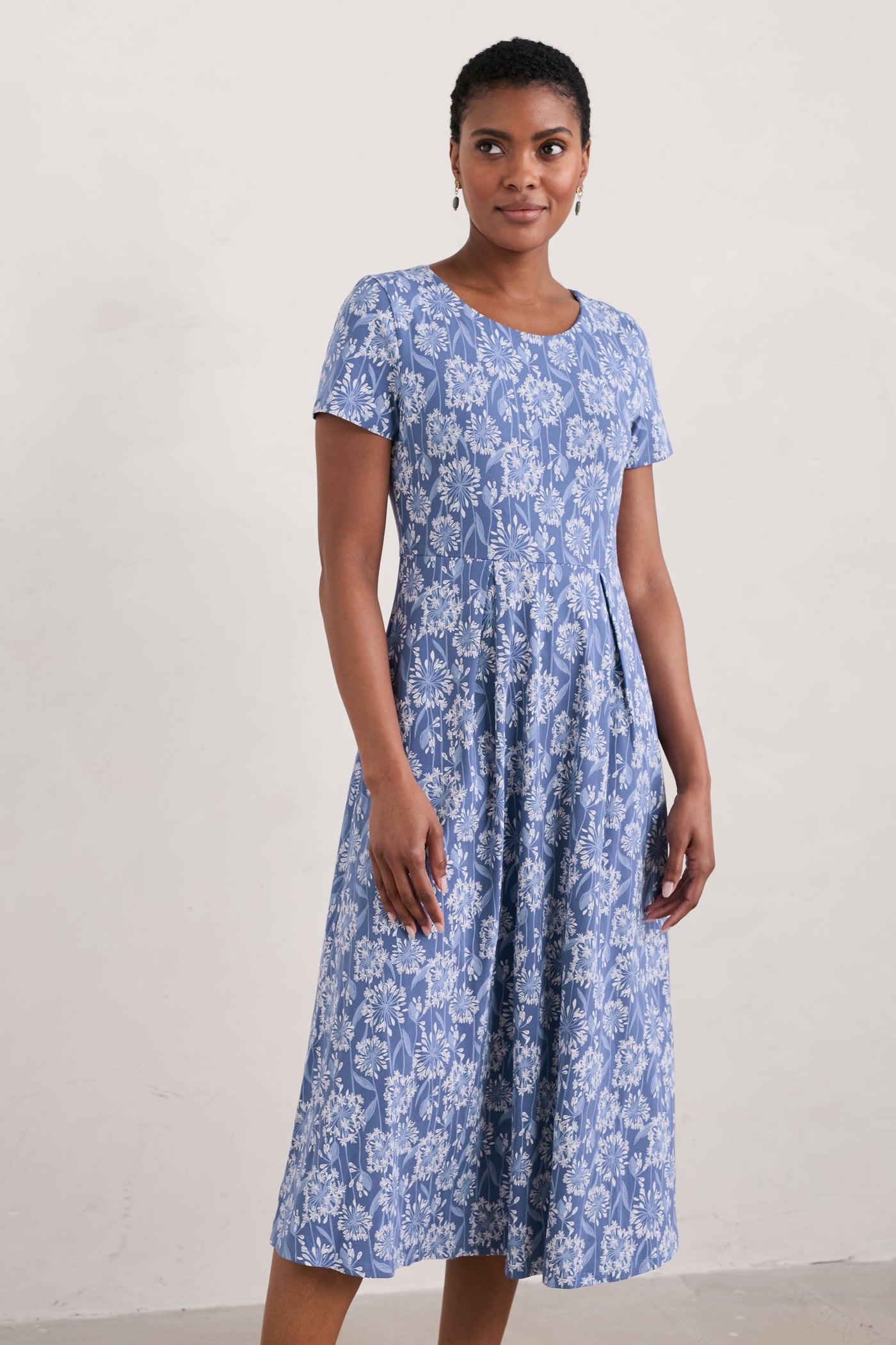 Seasalt S/S Veronica Dress- Agapanthus Lino Lupin-Womens-Ohh! By Gum - Shop Sustainable