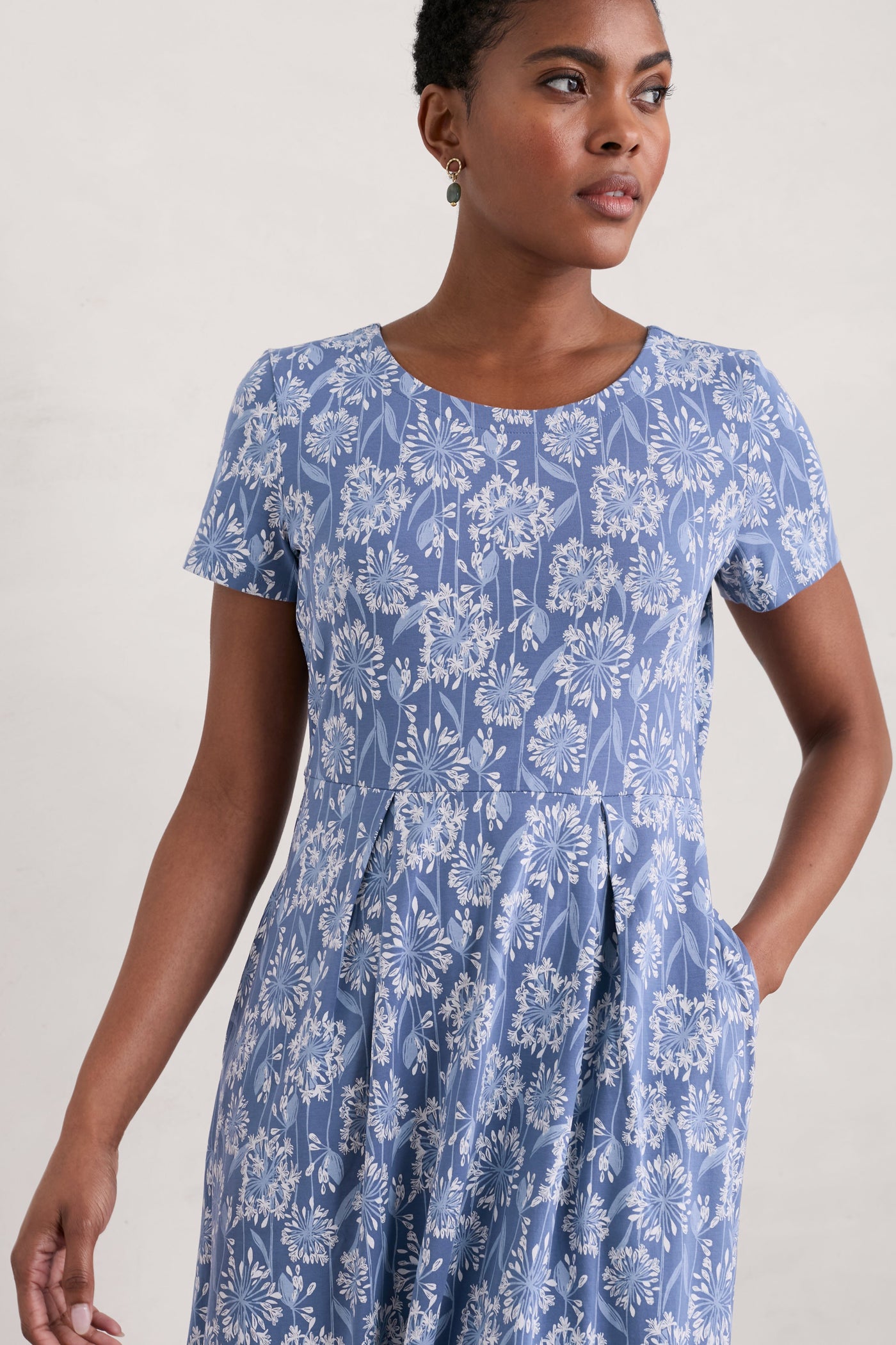 Seasalt S/S Veronica Dress- Agapanthus Lino Lupin-Womens-Ohh! By Gum - Shop Sustainable