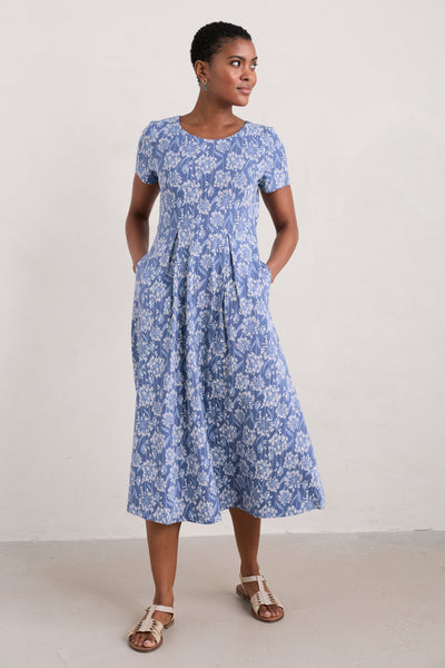 Seasalt S/S Veronica Dress- Agapanthus Lino Lupin-Womens-Ohh! By Gum - Shop Sustainable