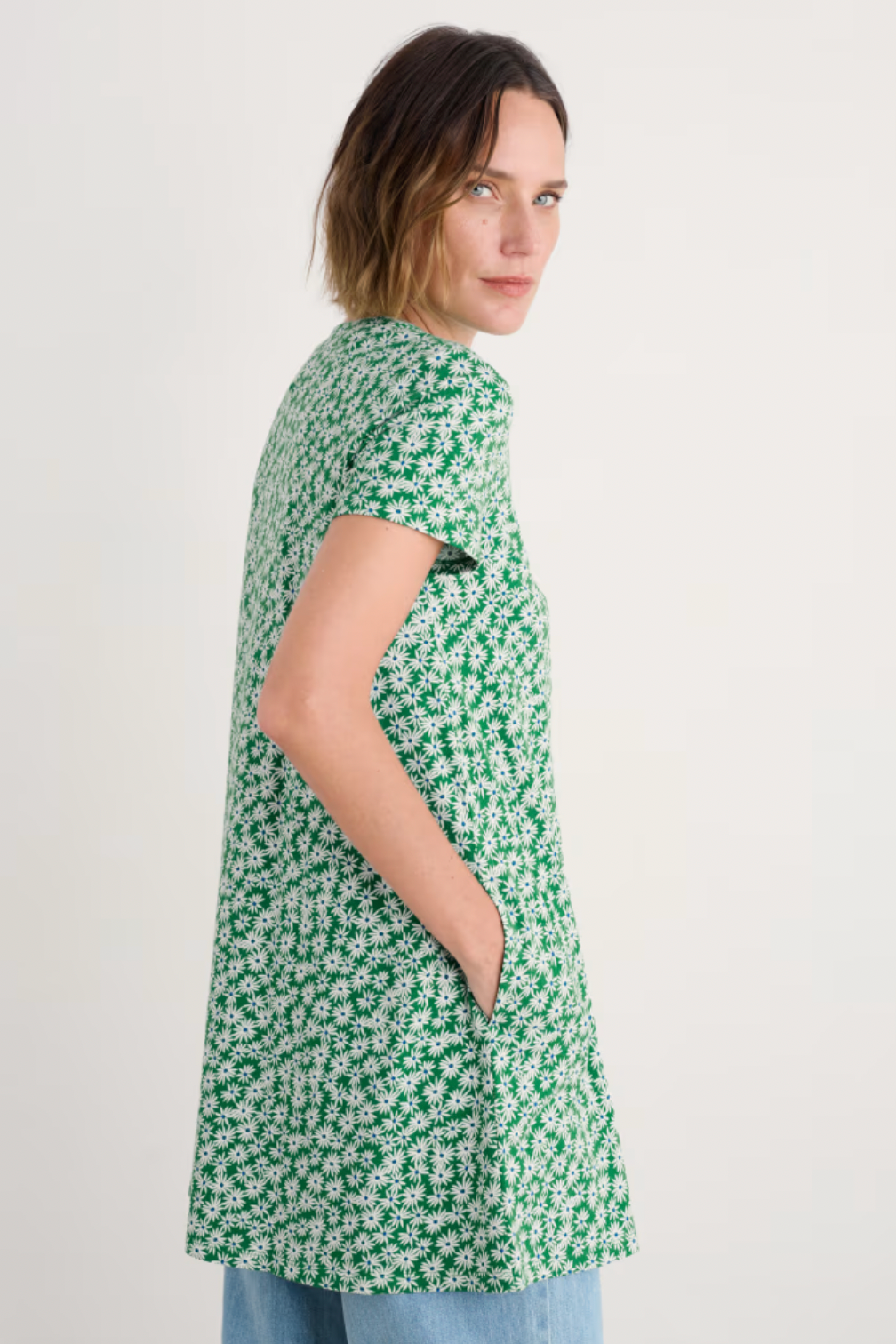 Seasalt S/S Wreathe Tunic in Screenprint Daisy Island