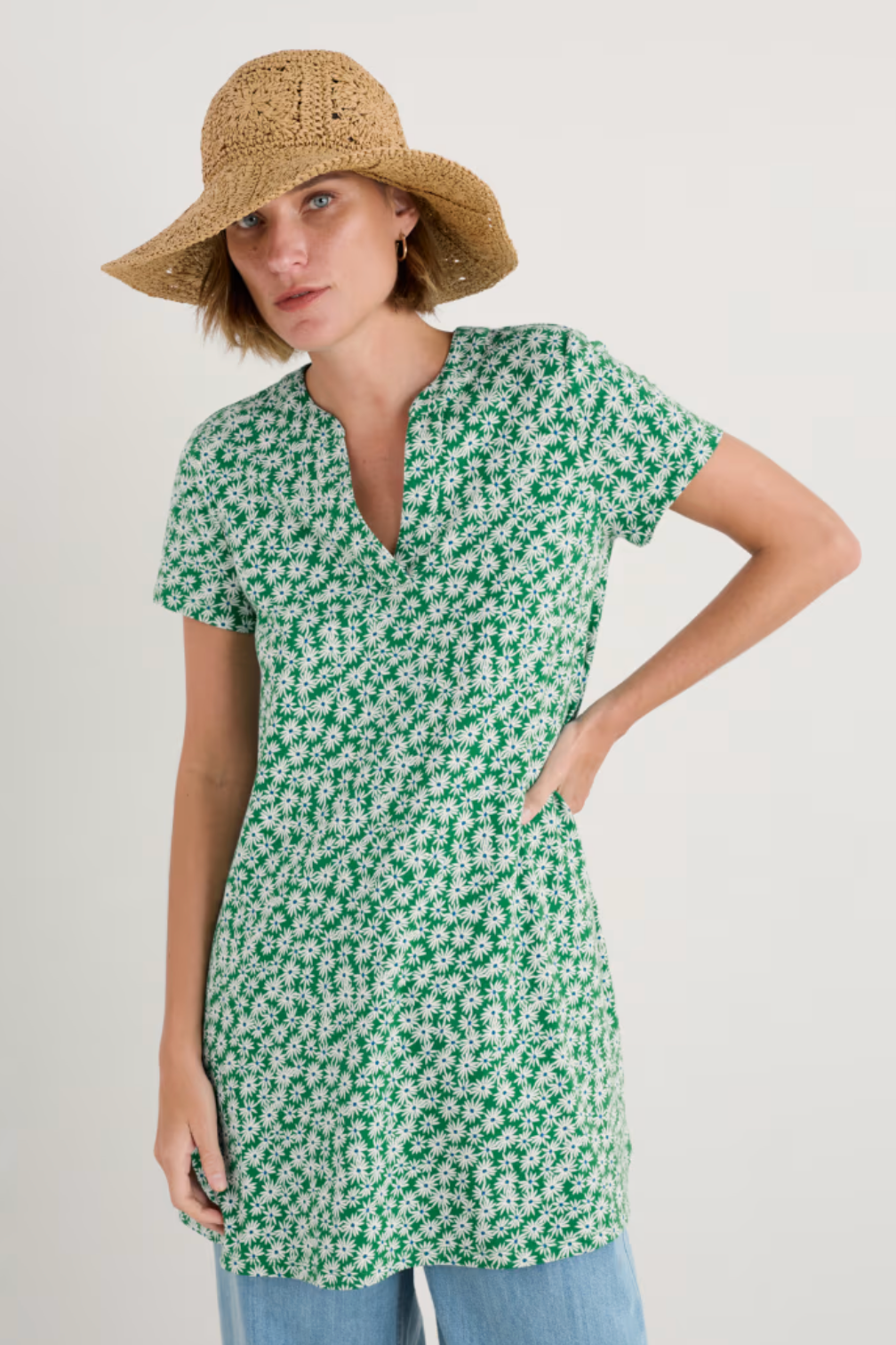 Seasalt S/S Wreathe Tunic in Screenprint Daisy Island
