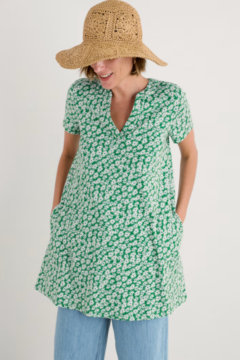 Seasalt S/S Wreathe Tunic in Screenprint Daisy Island