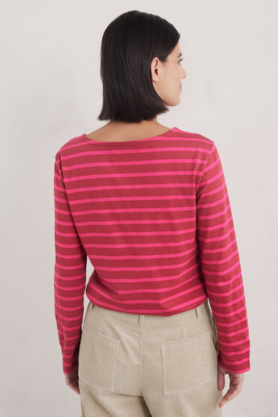 Seasalt Sailor Shirt in Breton Dahlia Coulis-Womens-Ohh! By Gum - Shop Sustainable