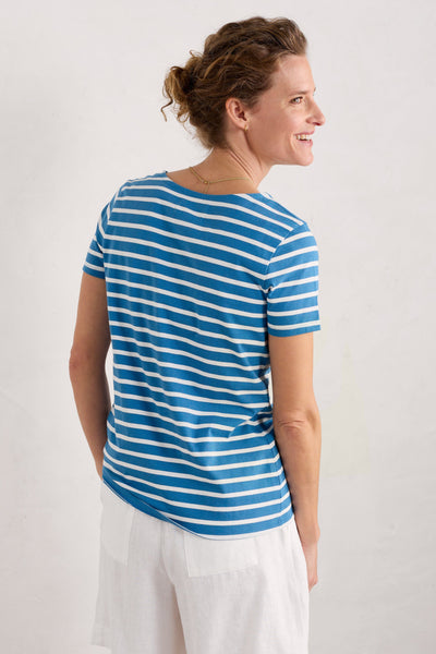 Seasalt Sailor T-Shirt - Breton Sailboats Chalk-Womens-Ohh! By Gum - Shop Sustainable