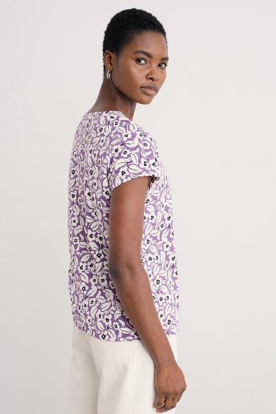 Seasalt Studio Glass Top in Winsome Floral Pansy