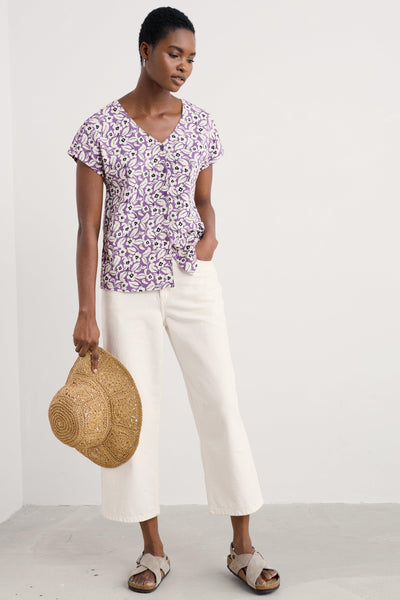 Seasalt Studio Glass Top in Winsome Floral Pansy
