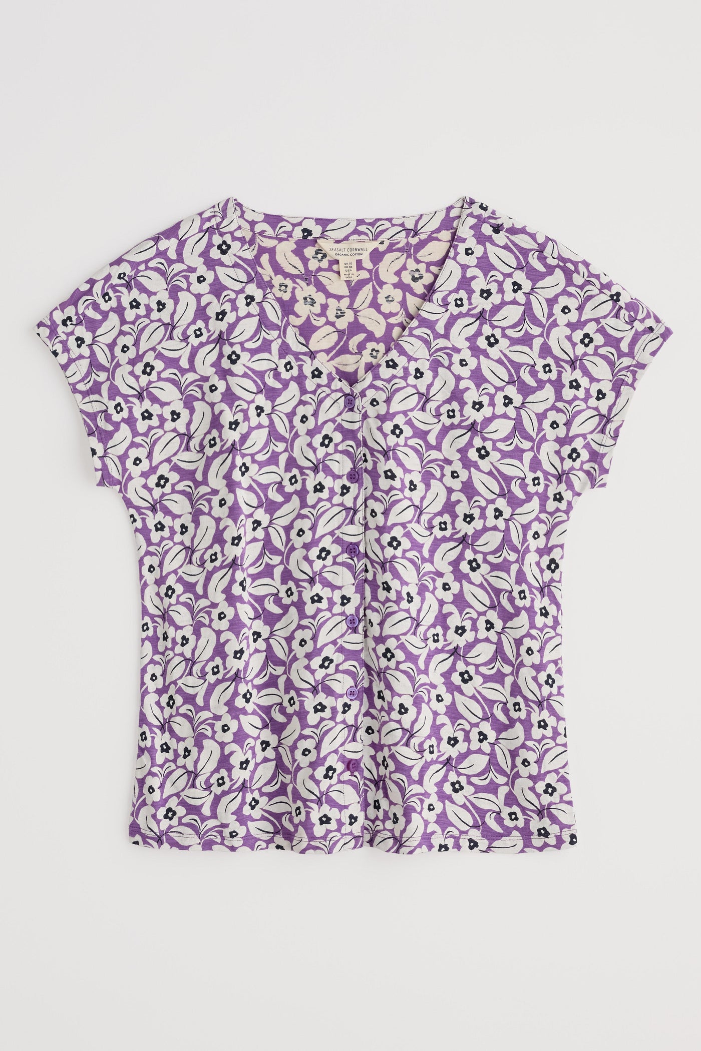 Seasalt Studio Glass Top in Winsome Floral Pansy