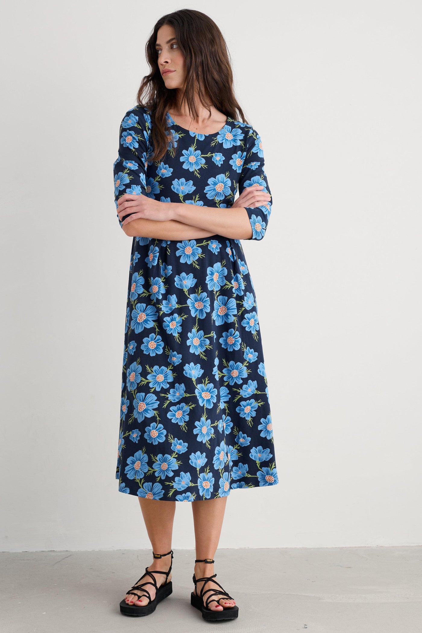 Seasalt Veronica Dress in Climbing Cosmos Lagoon