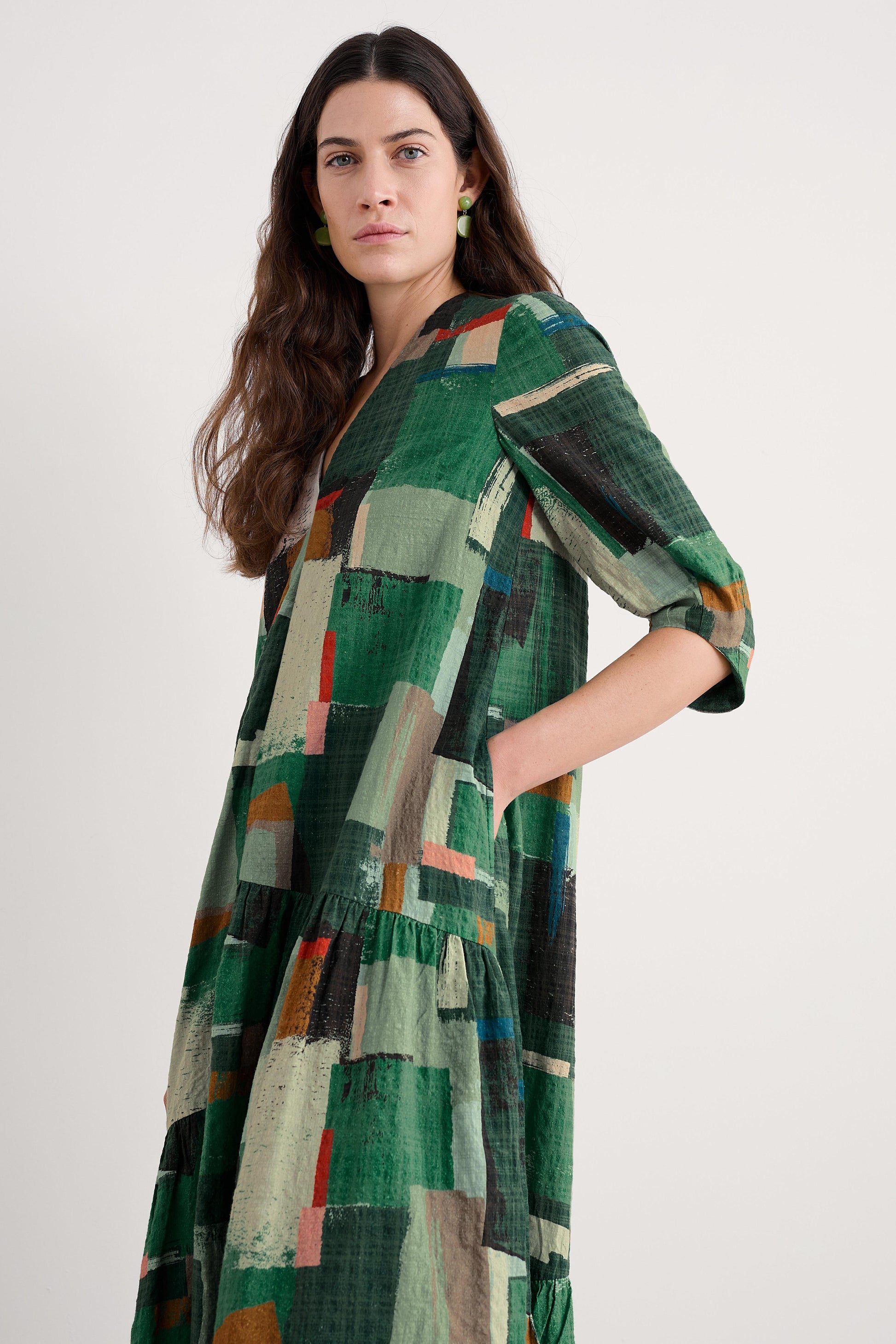 windblown silk dress Madewell Silk Ruffle Waist Dress In Windblown Poppies