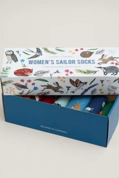 Seasalt Women's Sailor Socks Box of 7 Creatures in Deer Trail Mix-Womens-Ohh! By Gum - Shop Sustainable