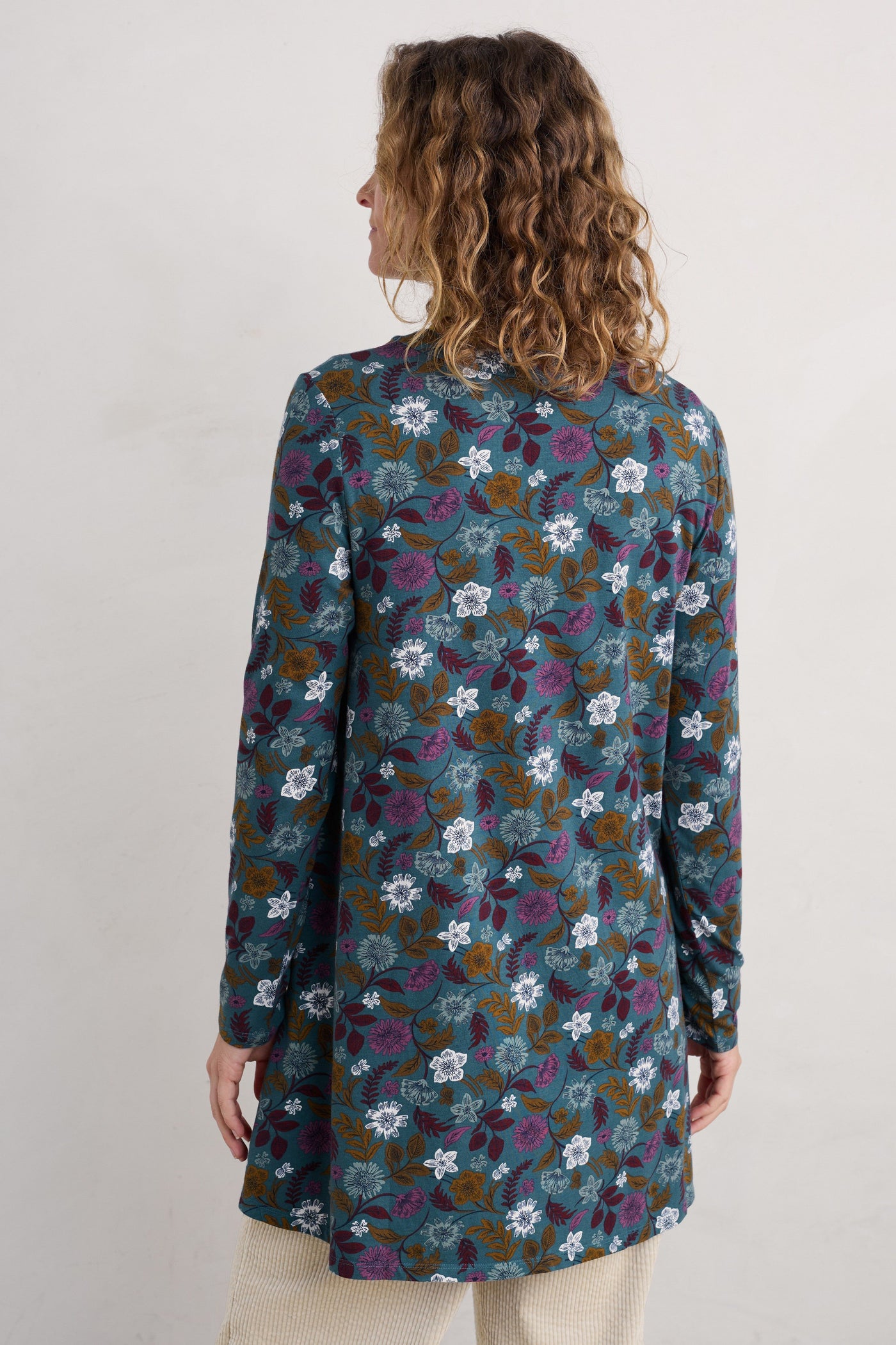 Seasalt Wreathe Tunic in Woodblock Bloom Dusky Jade-Womens-Ohh! By Gum - Shop Sustainable