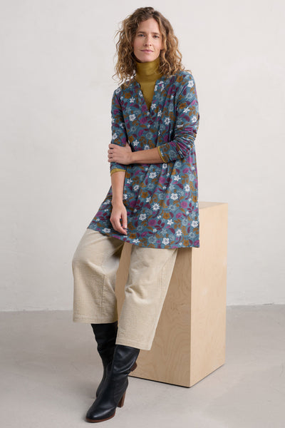 Seasalt Wreathe Tunic in Woodblock Bloom Dusky Jade-Womens-Ohh! By Gum - Shop Sustainable