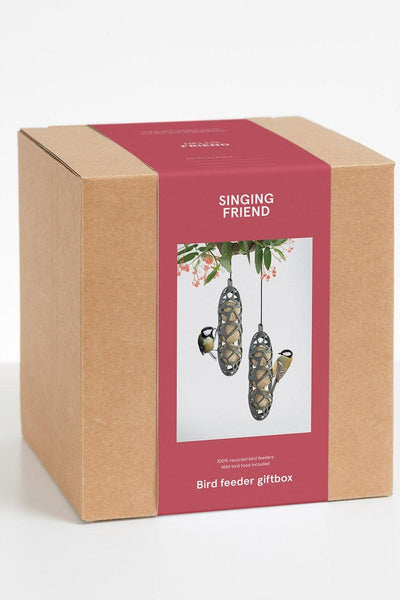 Singing Friend Giftbox Recycled Plastic Bird Feeder Sam + Food
