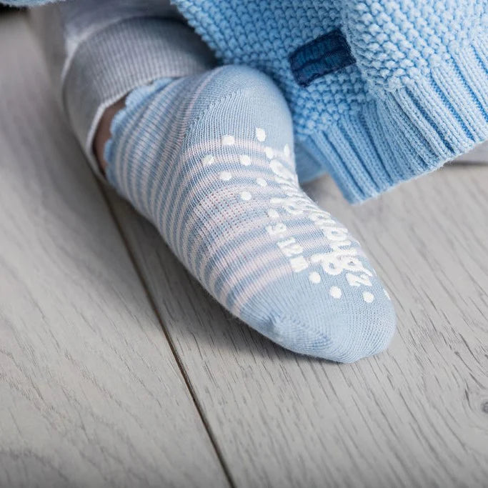 Snugabugz 3 Pack Socks - Blue Stripe-Kids-Ohh! By Gum - Shop Sustainable