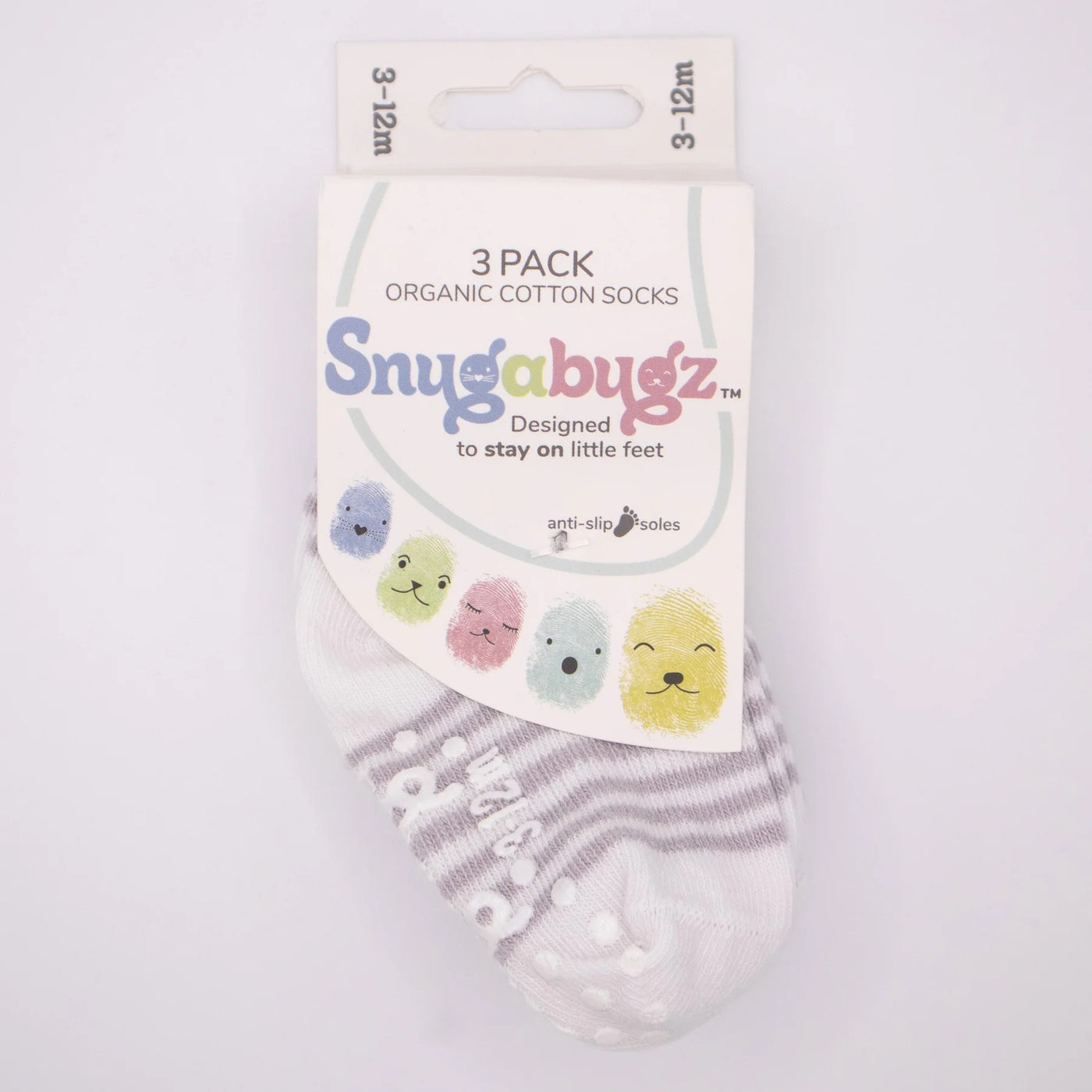 Snugabugz 3 Pack Socks - Grey Stripe-Kids-Ohh! By Gum - Shop Sustainable