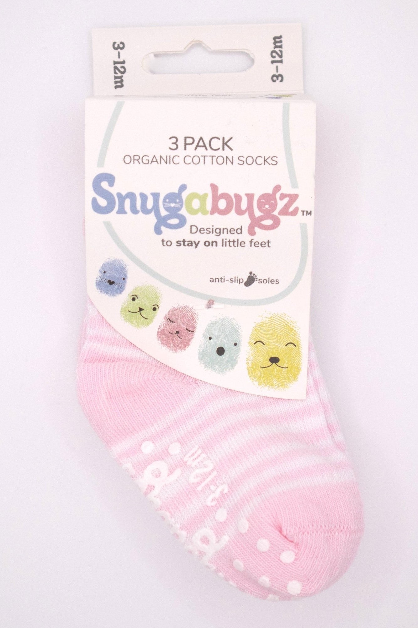 Snugabugz 3 Pack Socks - Pink Stripe-Kids-Ohh! By Gum - Shop Sustainable