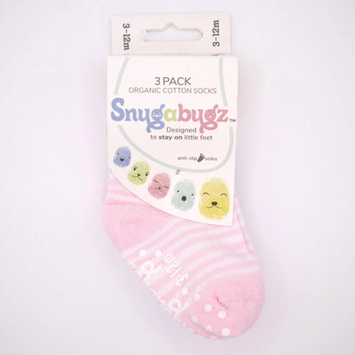 Snugabugz 3 Pack Socks - Pink Stripe-Kids-Ohh! By Gum - Shop Sustainable