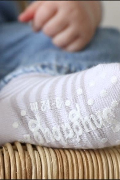 Snugabugz 3 Pack Stay On Socks - Grey Stripe-Kids-Ohh! By Gum - Shop Sustainable