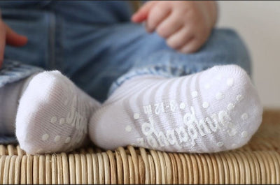 Snugabugz 3 Pack Stay On Socks - Grey Stripe-Kids-Ohh! By Gum - Shop Sustainable