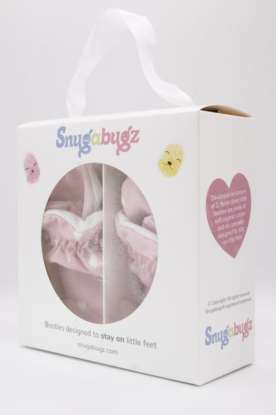 Snugabugz Stay On Booties - Pink Hearts-Kids-Ohh! By Gum - Shop Sustainable