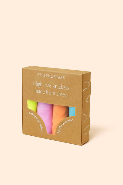 Stripe & Stare High Rise Four Pack - Neon Candy