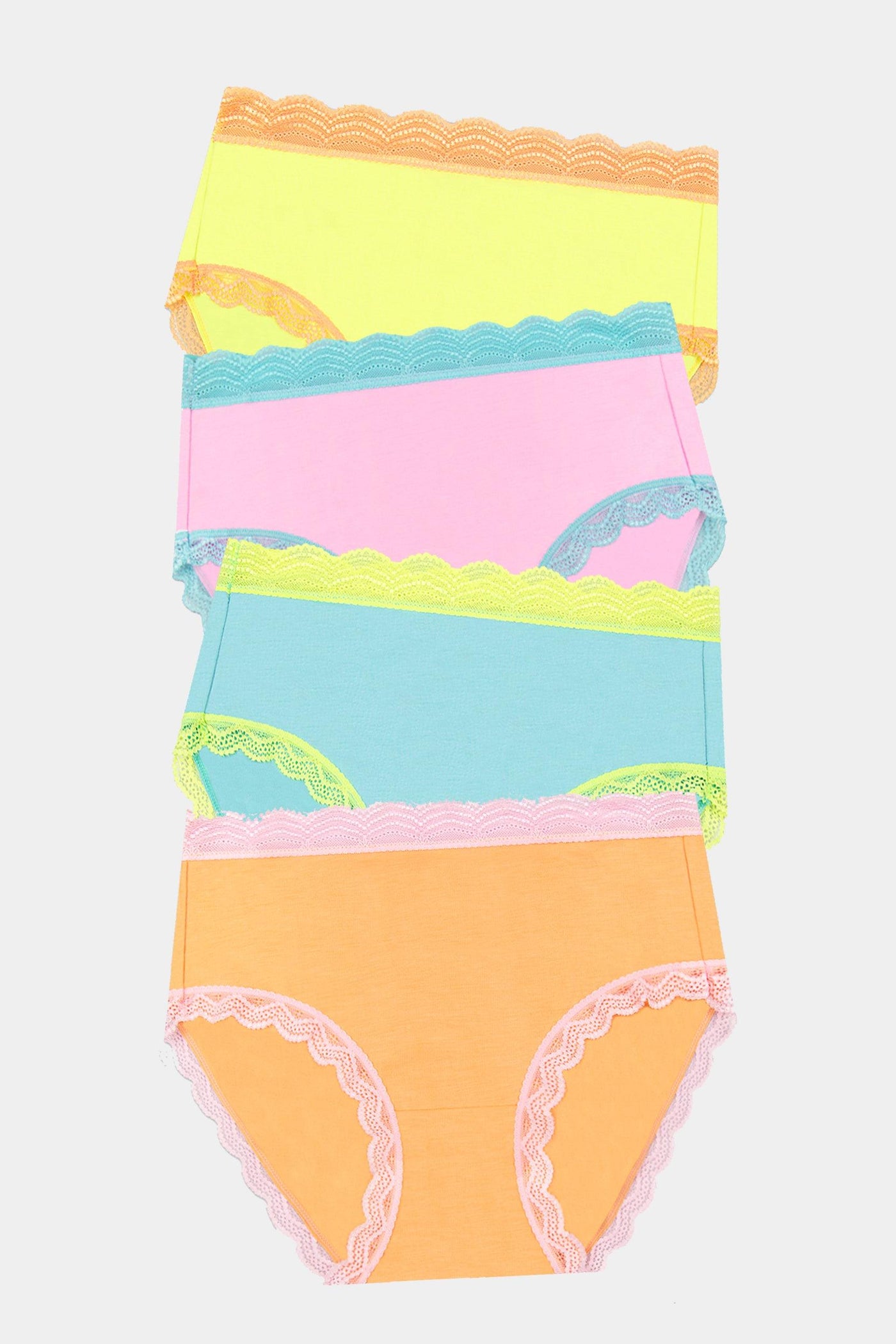 Stripe & Stare High Rise Four Pack - Neon Candy
