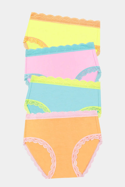 Stripe & Stare High Rise Four Pack - Neon Candy