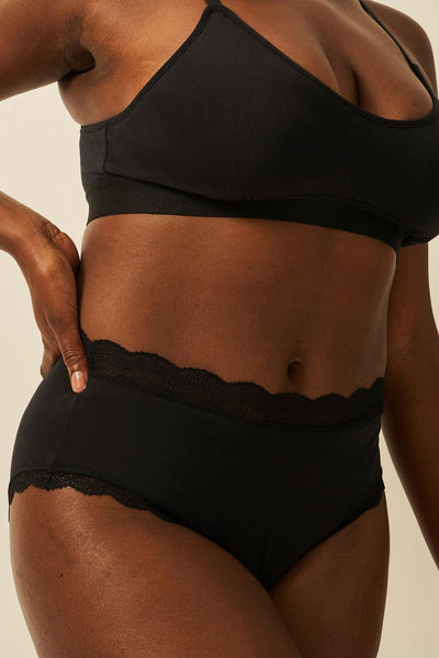 Stripe & Stare High Rise Knicker - Black