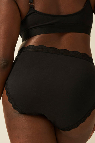 Stripe & Stare High Rise Knicker - Black