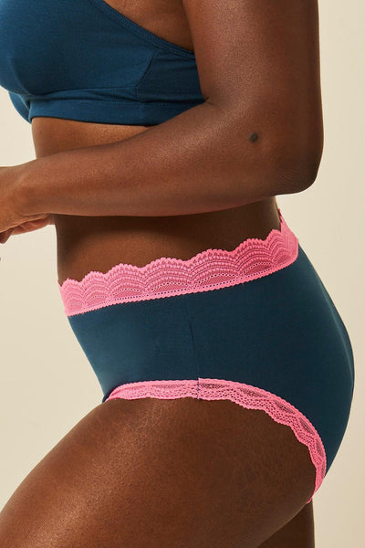 Stripe & Stare High Rise Knicker - Midnight/Hot Pink