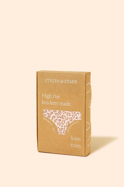 Stripe & Stare High Rise Knicker - Neutral Leopard Sand