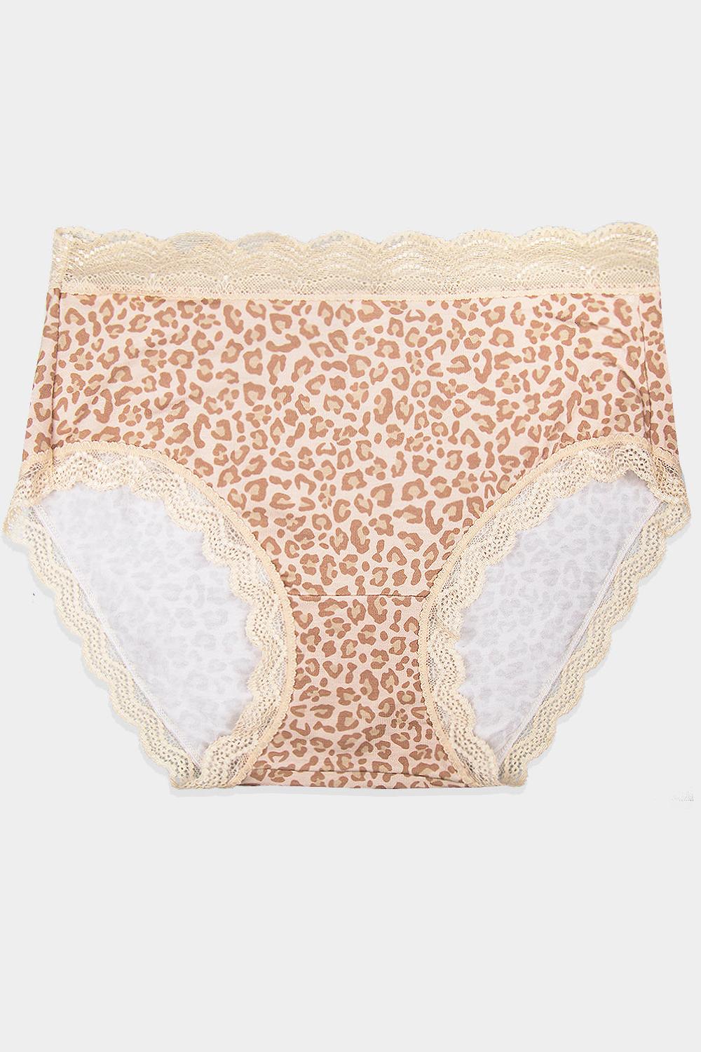 Stripe & Stare High Rise Knicker - Neutral Leopard Sand