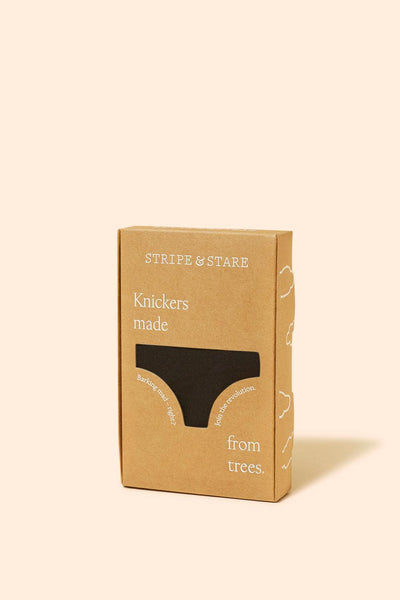 Stripe & Stare Knicker - Black