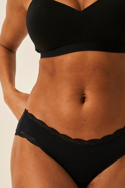 Stripe & Stare Knicker - Black