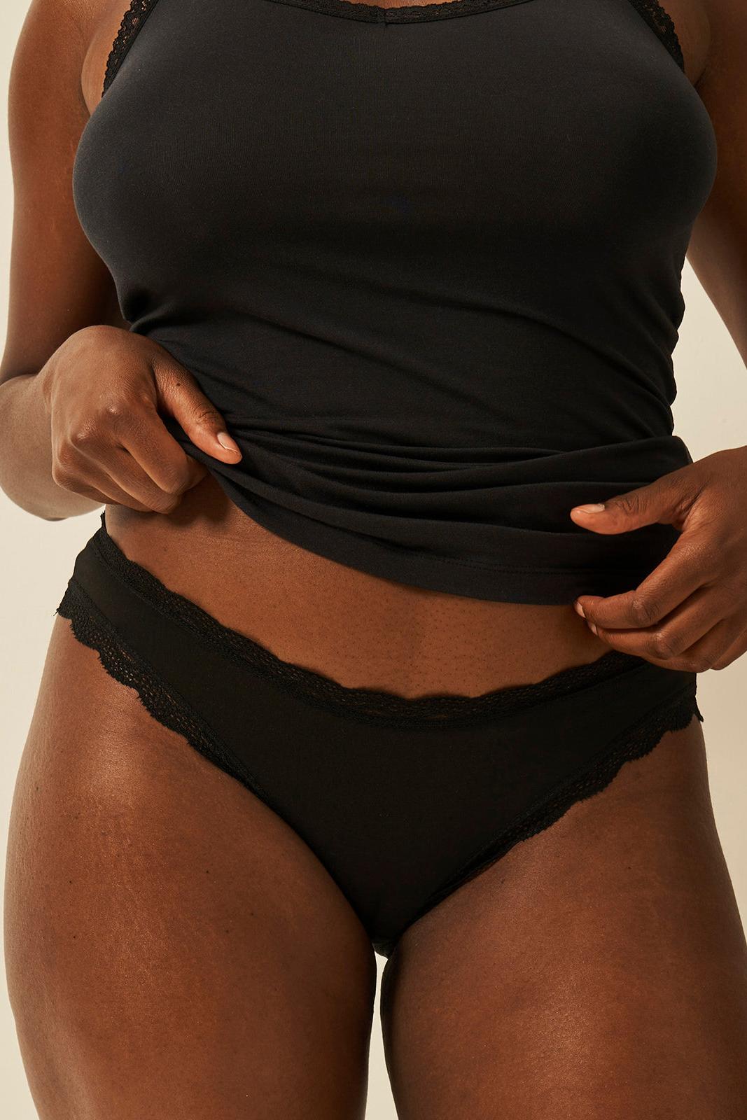 Stripe & Stare Knicker - Black