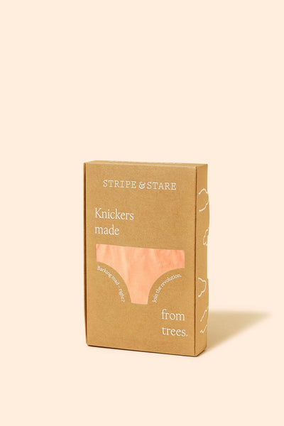 Stripe & Stare Knicker - Mango / Candy Floss