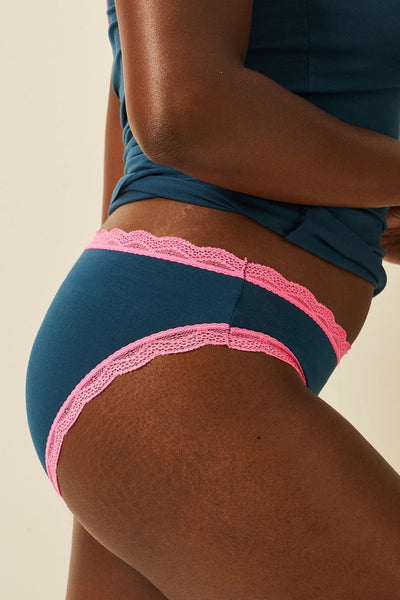 Stripe & Stare Knicker - Midnight/Hot  Pink