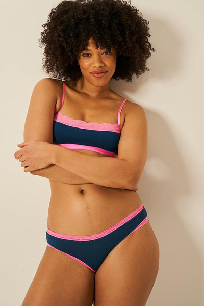 Stripe & Stare Knicker - Midnight/Hot  Pink