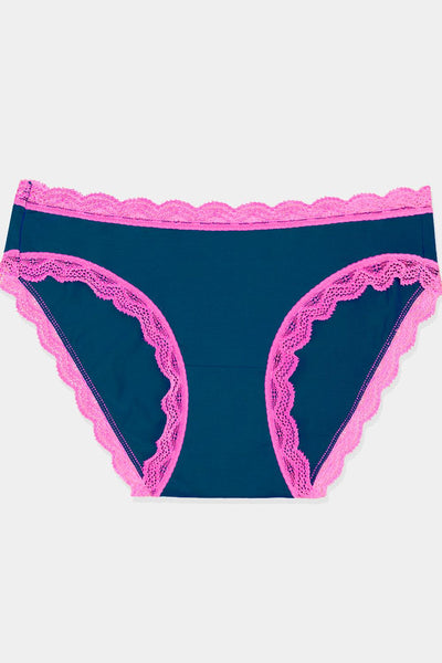 Stripe & Stare Knicker - Midnight/Hot  Pink