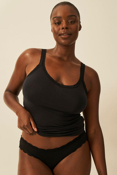 Stripe & Stare Lace Cami - Black