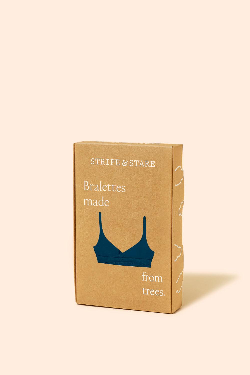 Stripe & Stare Plunge Lace Bra - Midnight Neon Pink