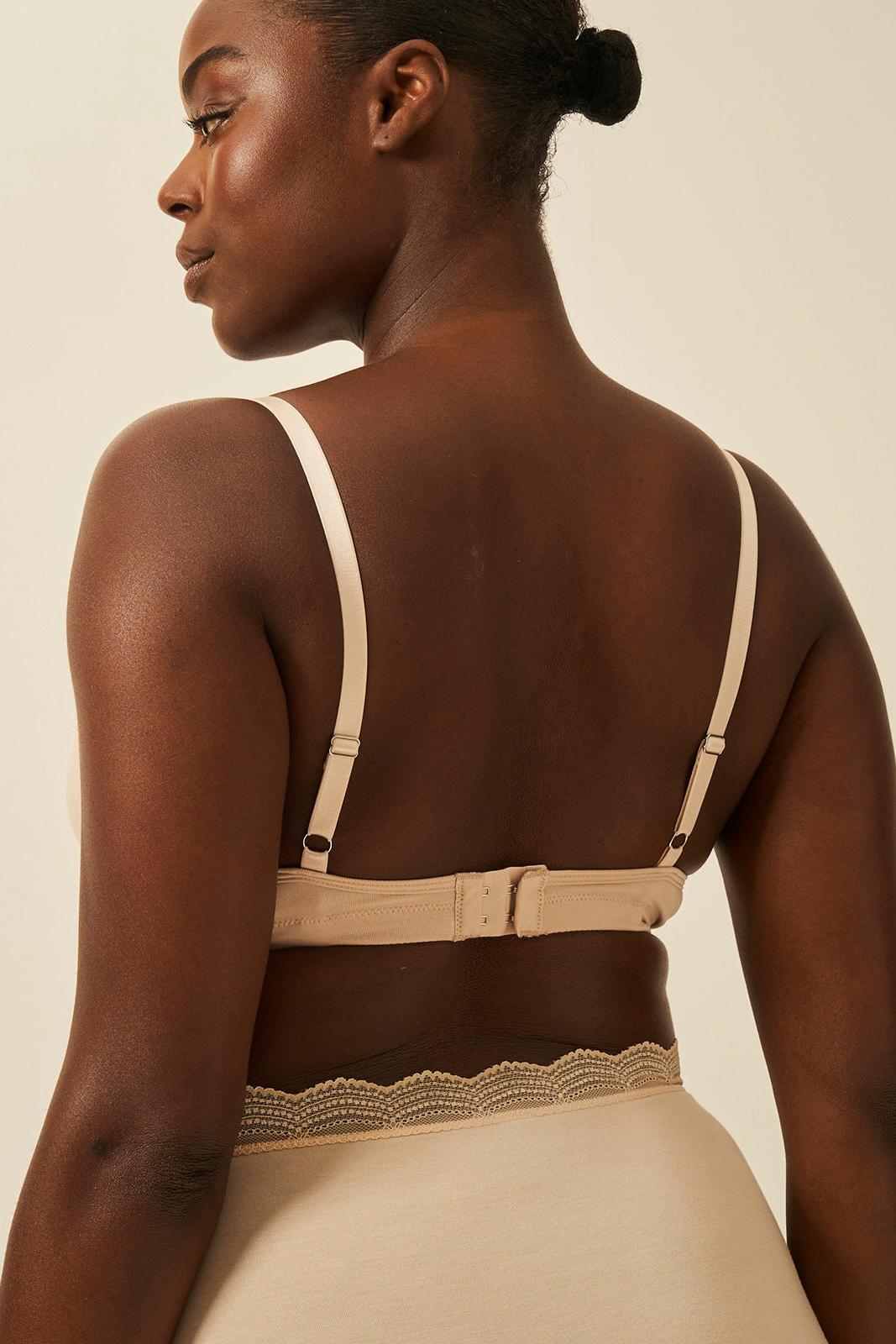 Stripe & Stare Plunge Lace Bra - Sand